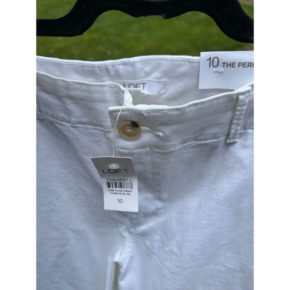 NWT LOFT The Perfect Straight White Pants 10 - Picture 10 of 12